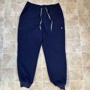Figs Women’s Navy Blue Joggers with Gray Drawstring